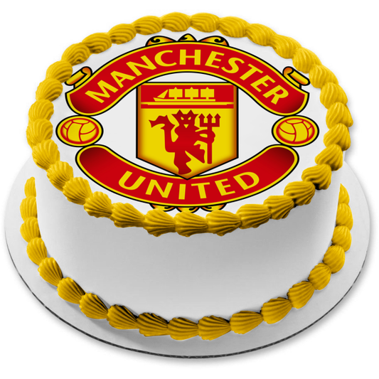 Imagen comestible para decoración de tarta con el logotipo del Manchester United Football Club Soccer ABPID15157 