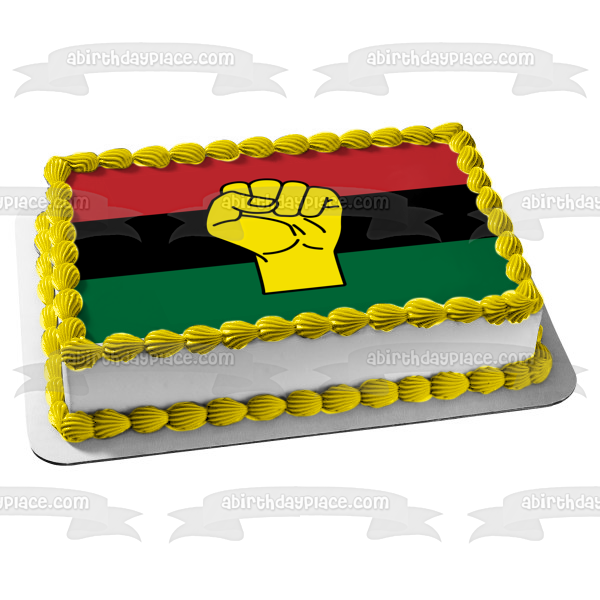 Happy Juneteenth Freedom Fist Edible Cake Topper Image ABPID55805