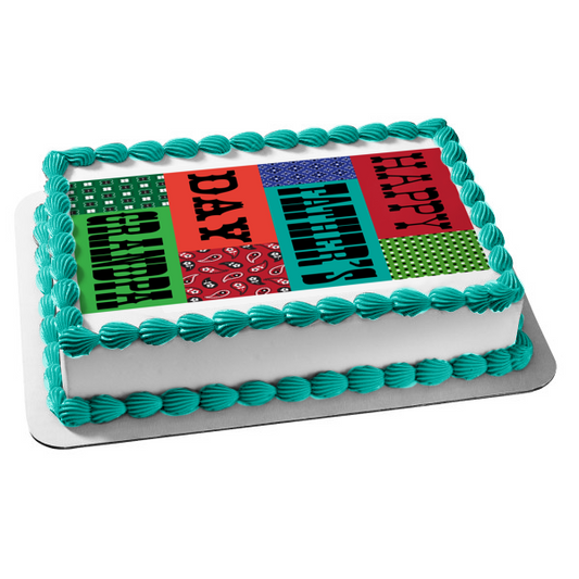 Happy Father's Day Grandpa Edible Cake Topper Image ABPID55802