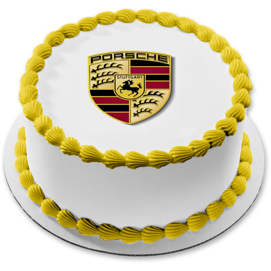 Porsche Stuttgart Logo Edible Cake Topper Image ABPID11558
