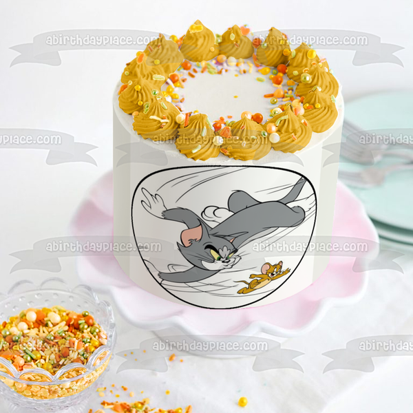 Tom and Jerry Tom Chasing Jerry Edible Cake Topper Image ABPID12023