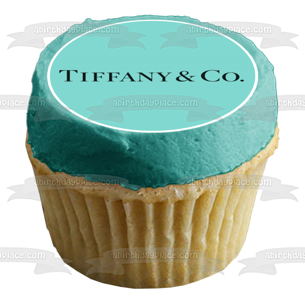 Tiffany & Co. Jewlery Store Logos Blue Background Edible Cake Topper Image ABPID11407