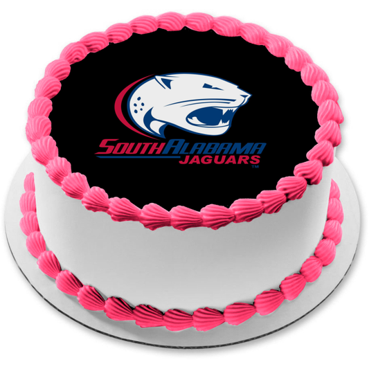 Imagen comestible para tarta con logotipo del equipo de los Jaguars de la Universidad del Sur de Alabama ABPID55678 
