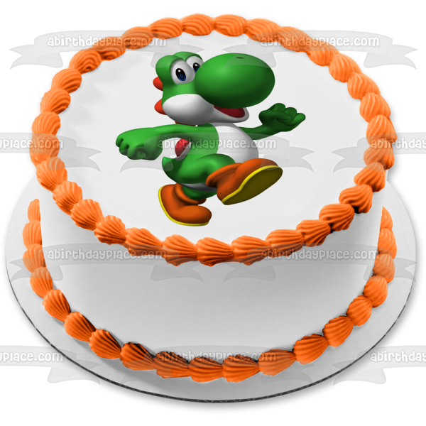 Super Mario Brothers Yoshi Edible Cake Topper Image ABPID12027