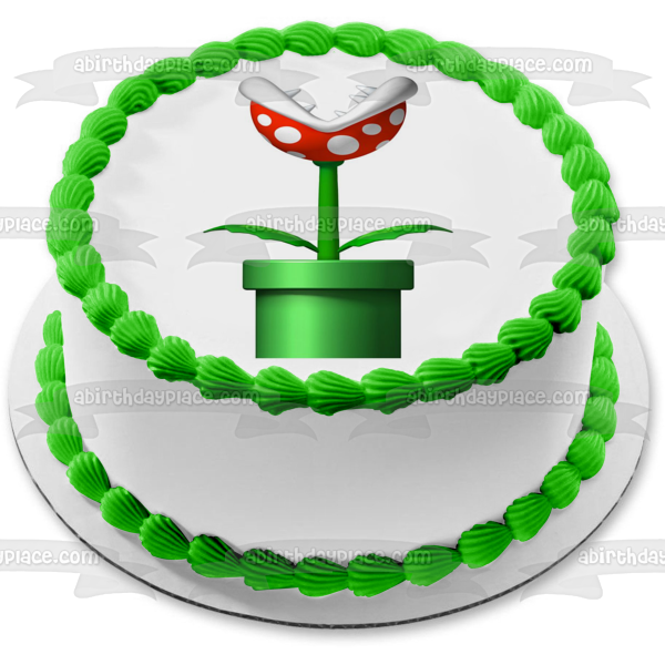 Super Mario Brothers Piranha Plant Edible Cake Topper Image ABPID12030