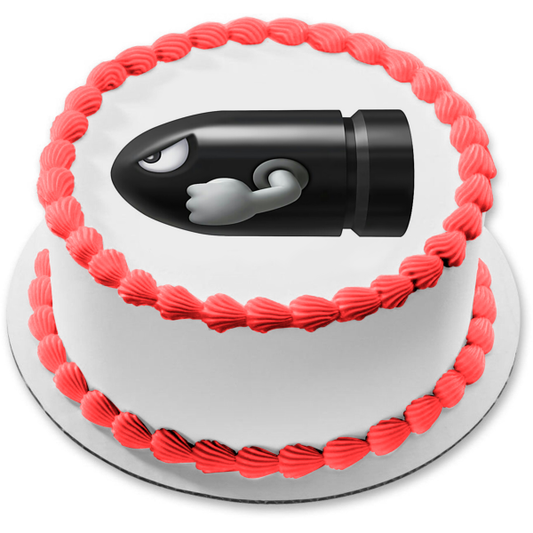 Super Mario Brothers Bullet Bill Edible Cake Topper Image ABPID12031