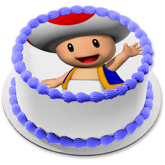 Super Mario Brothers Toad Man Edible Cake Topper Image ABPID12039