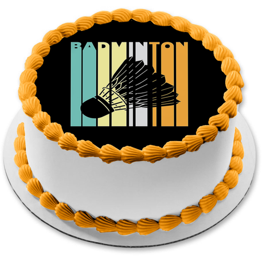 Vintage Classic Badminton Birdie Edible Cake Topper Image ABPID55924