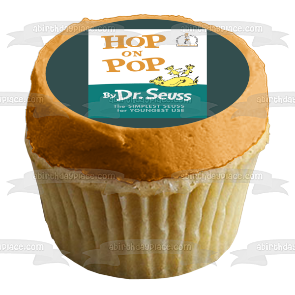 Dr. Seuss Hop on Pop Book Cover Edible Cake Topper Image ABPID11878