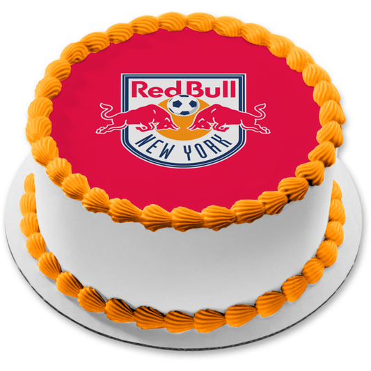 New York Red Bulls Soccer Team Logo Edible Cake Topper Image ABPID55933