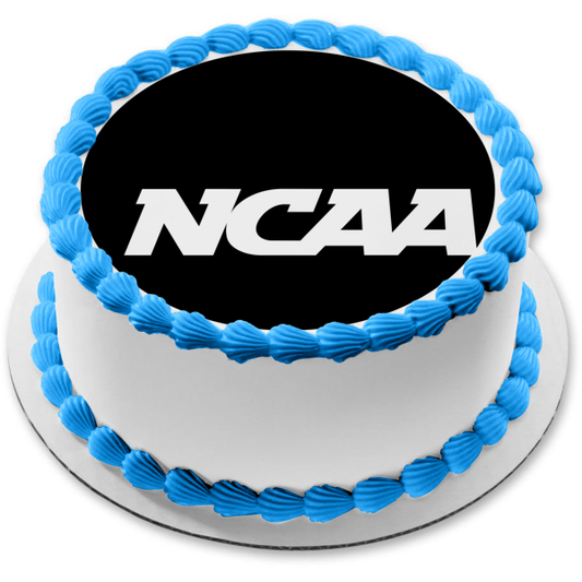 Imagen de decoración comestible para tarta con logotipo blanco sobre negro de la NCAA ABPID55827 