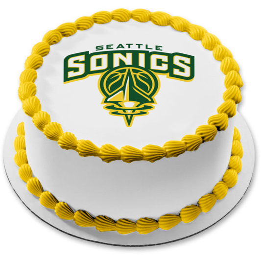 Imagen comestible para decoración de tarta con el logotipo del equipo de los Seattle Sonics de la NBA ABPID55832 