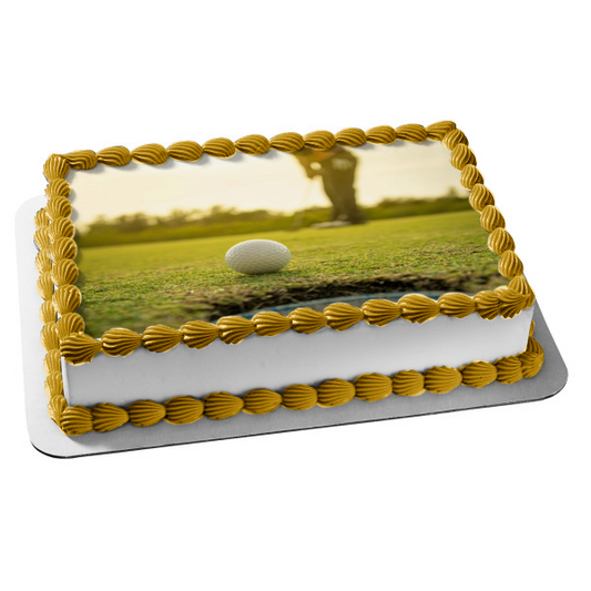 Golf Man Golfing Retirement Hobby Edible Cake Topper Image ABPID55835