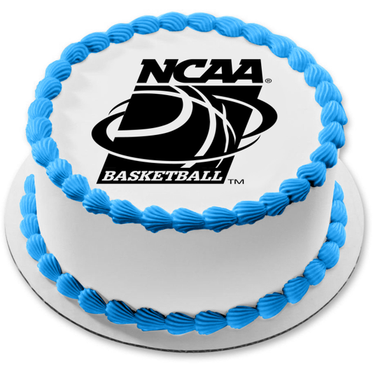 Imagen de decoración comestible para tarta con logotipo en blanco y negro de baloncesto de la NCAA ABPID55838 
