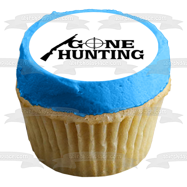 Gone Hunting Rifle and Target Edible Cupcake Topper Images ABPID55949