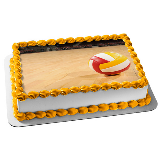 Volleyball Indoor Court Edible Cake Topper Image ABPID55961