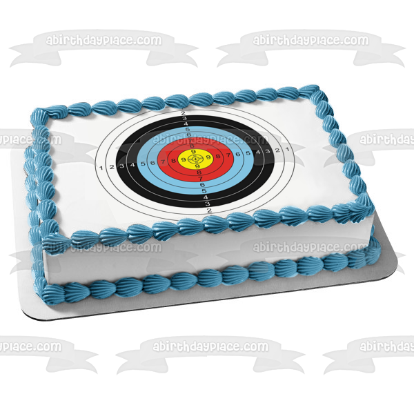 Archery Numbered Target Bullseye Shooting Sport Edible Cake Topper Image ABPID55858