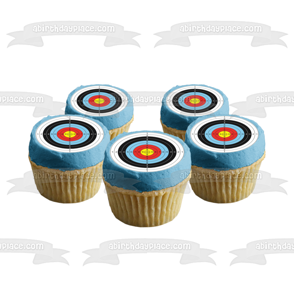 NERF Happy Birthday Bullseye NERF Logo Edible Cake Topper Image