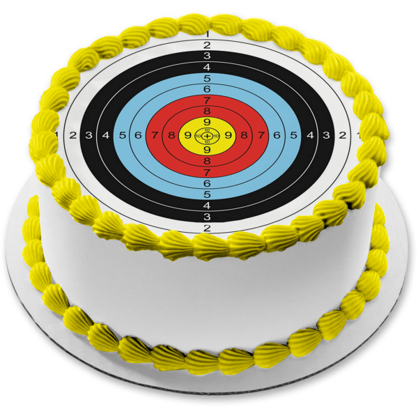 Archery Numbered Target Bullseye Shooting Sport Edible Cake Topper Image ABPID55858