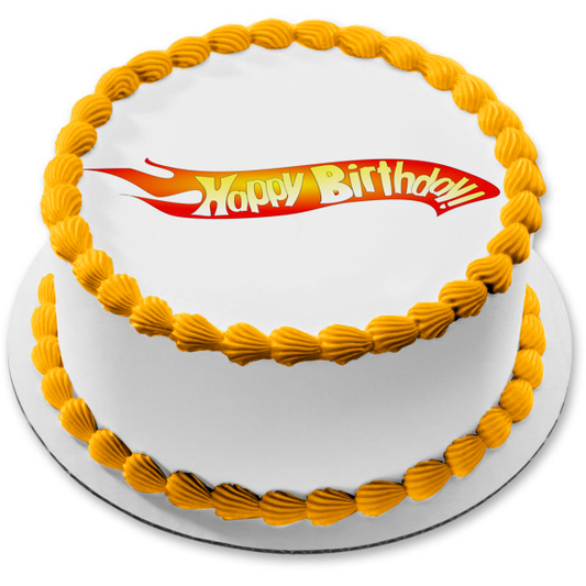 Hot Wheels Feliz Cumpleaños Banner Imagen comestible para decoración de tarta ABPID12118 
