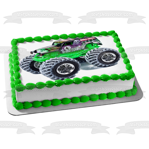 Hot Wheels Grave Digger Edible Cake Topper Image ABPID12119