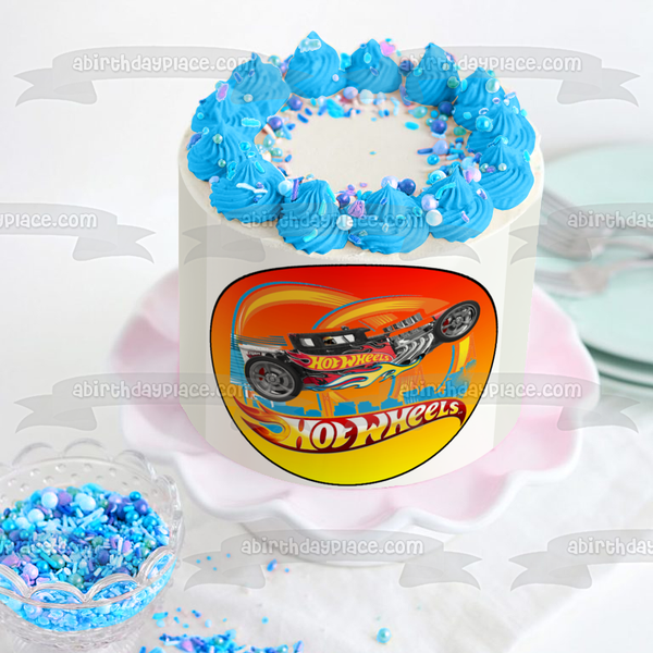 Hot Wheels Race Car Edible Cake Topper Image ABPID12123