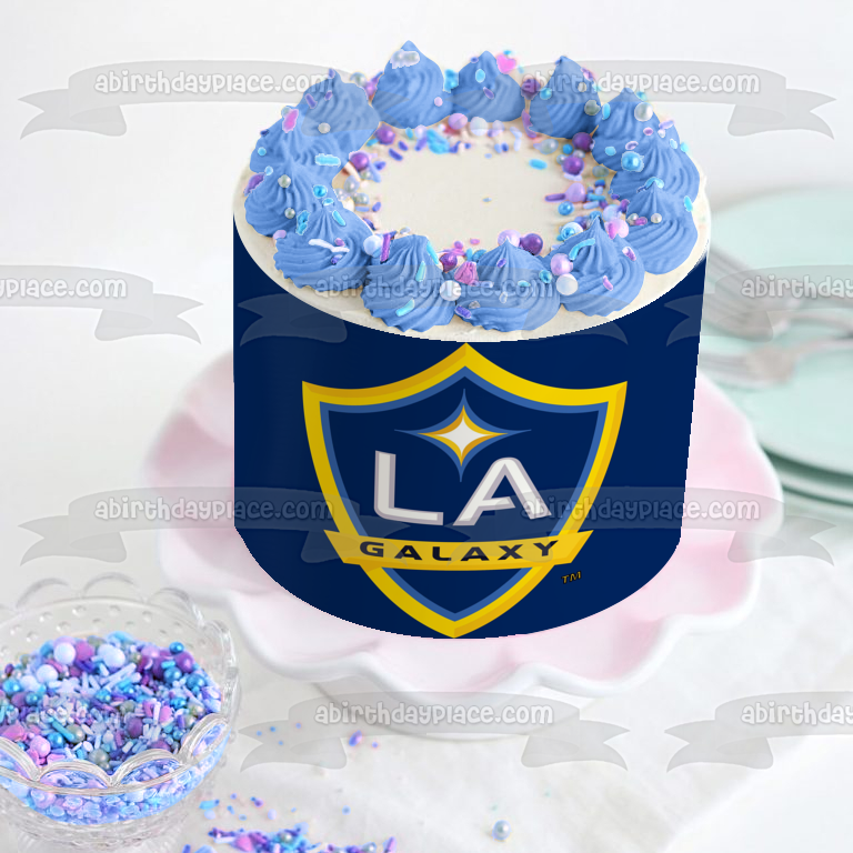 Imagen comestible para decoración de tarta con el logotipo del equipo La Galaxy FC ABPID55867 