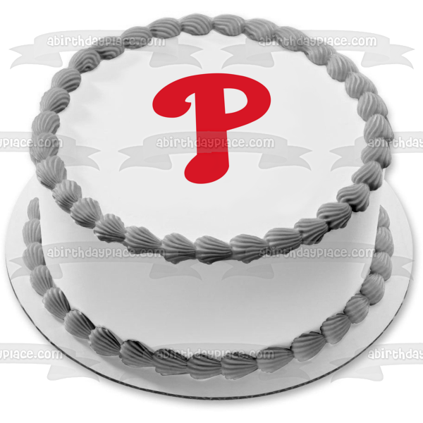 MLB Philadelphia Phillies Team Logo Edible Cake Topper Image ABPID55874