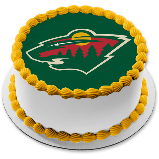 Imagen comestible para decoración de tarta con el logotipo del equipo NHL Minnesota Wild ABPID55875 