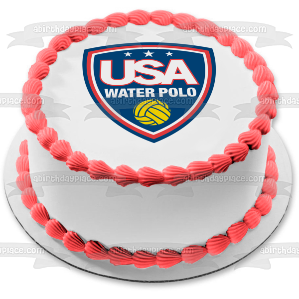 USA Water Polo Competition Logo Edible Cake Topper Image ABPID55981