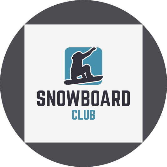 Imagen comestible para decoración de tarta con el logotipo de deportes de invierno del club de snowboard ABPID55883 