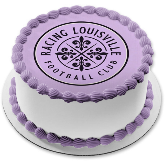 Nwsl Racing Louisville Football Club Purple Logo Edible Cake Topper Image ABPID55886
