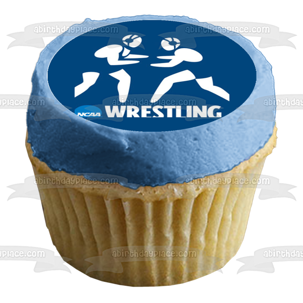 NCAA Wrestling Logo and Silhouettes Edible Cupcake Topper Images ABPID55985