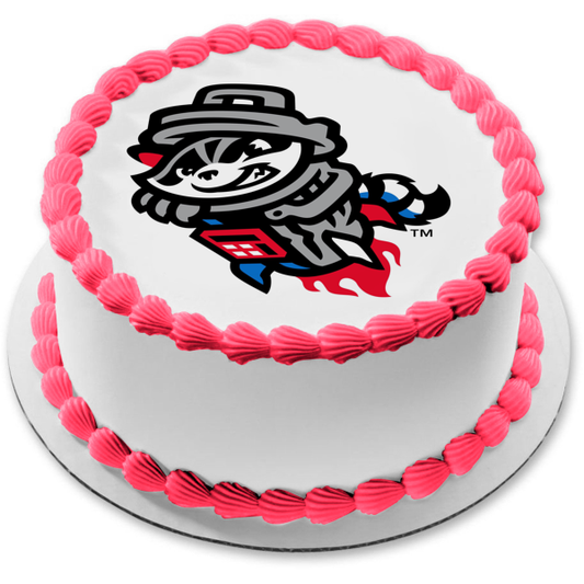 Rocket City Trash Pandas Logo Edible Cake Topper Image ABPID55898