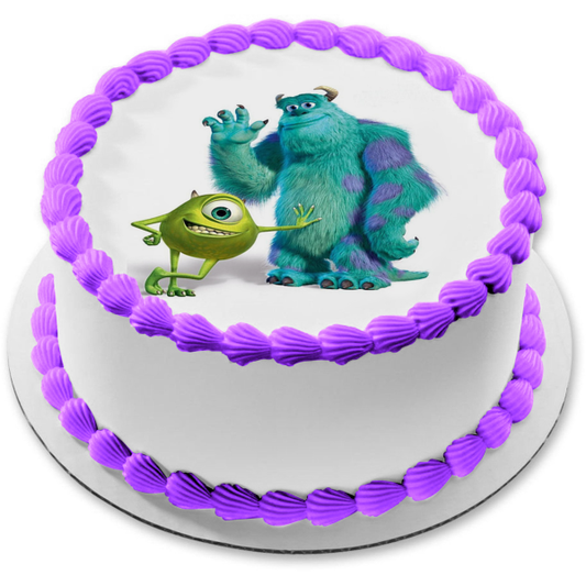 Disney Monsters Inc Sully Mike Kwazowski Edible Cake Topper Image ABPID11984
