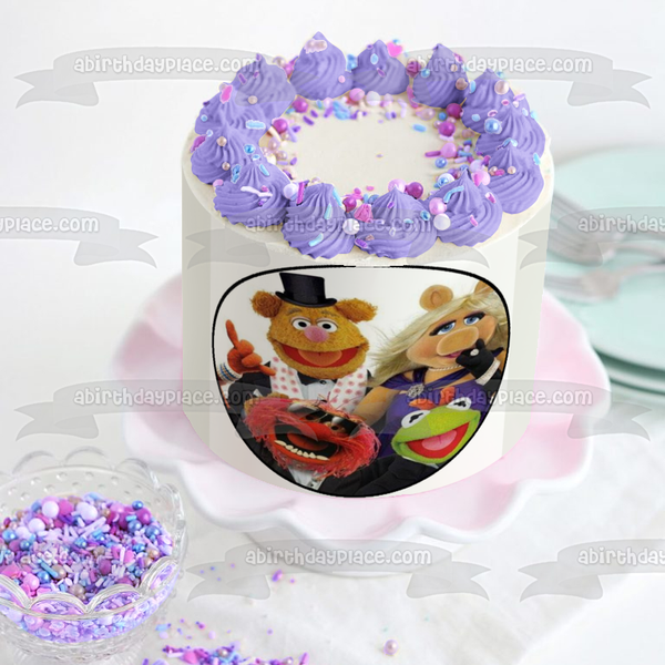 Disney the Muppets Kermit the Frog Miss Piggy Animal Fozzy Edible Cake Topper Image ABPID11997