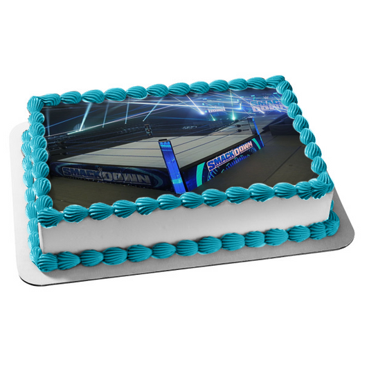 Smack Down Wrestling Ring y focos Imagen comestible para decoración de tarta ABPID55914 