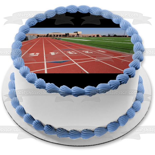 Track and Field Running Track Edible Cake Topper Image ABPID56020
