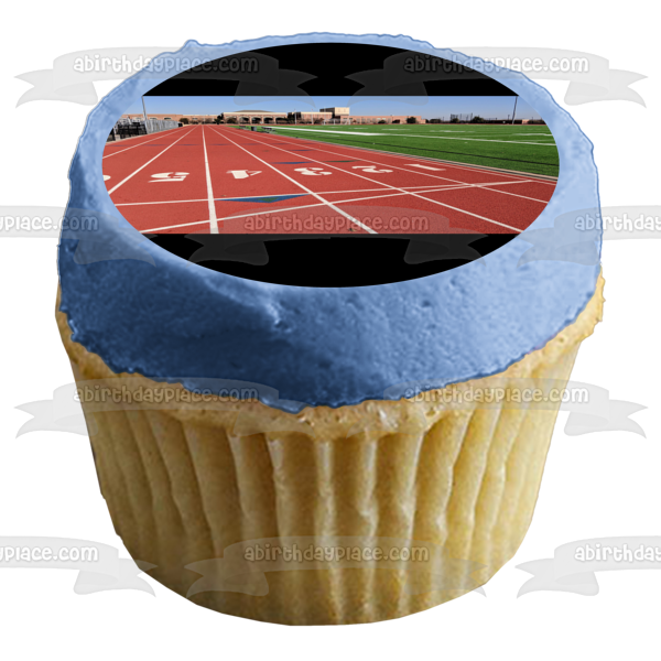 Track and Field Running Track Edible Cake Topper Image ABPID56020