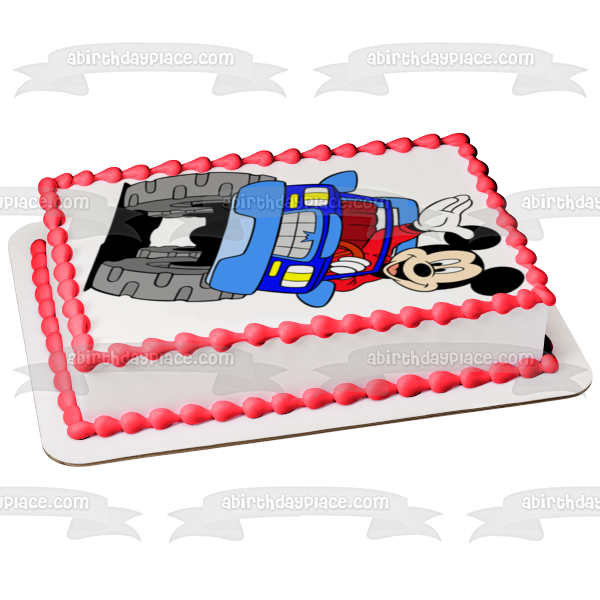 Disney Mickey Mouse Driving a Car Edible Cake Topper Image ABPID12369