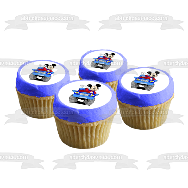 Disney Mickey Mouse Driving a Car Edible Cake Topper Image ABPID12369