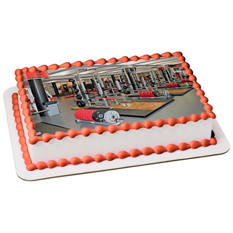 Gym Weight Room Athlete Training Edible Cake Topper Image ABPID56023