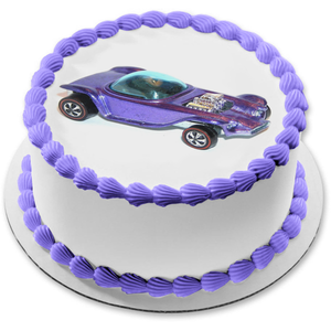 Custom Race Car Purple Edible Cake Topper Image ABPID12375