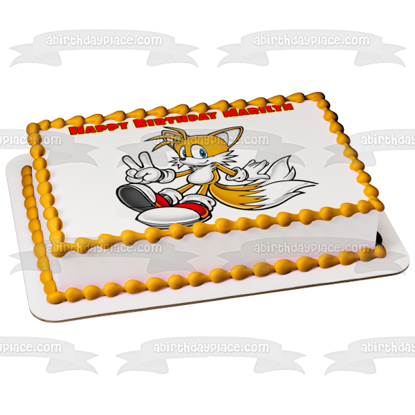 Sonic the Hedgehog Tails Edible Cake Topper Image ABPID12424