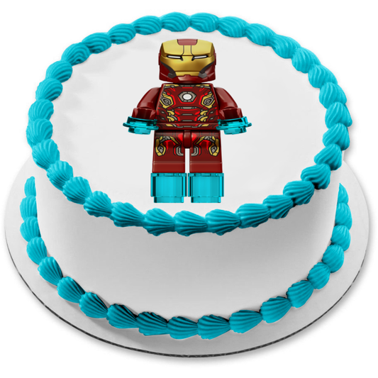 Marvel LEGO Superhero Iron Man Edible Cake Topper Image ABPID12274