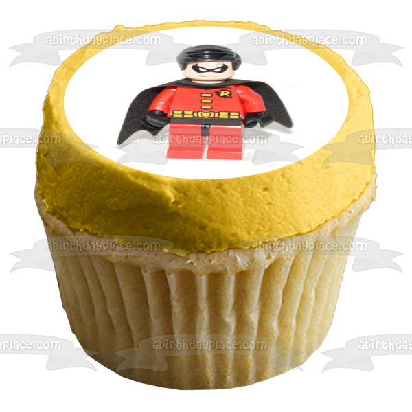 LEGO DC Comics Superhero Robin Edible Cake Topper Image ABPID12285