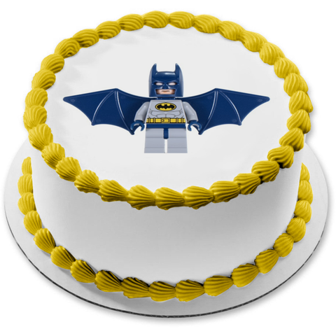LEGO DC Comics Superhero Batman Wings Outstretched Edible Cake Topper Image ABPID12298