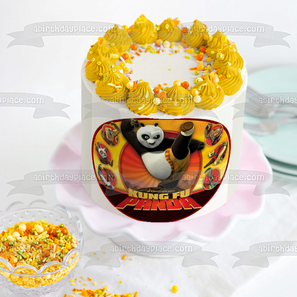 Kung Fu Panda Po Tigress Monkey Karate Stance Master Shifu Edible Cake Topper Image ABPID12807