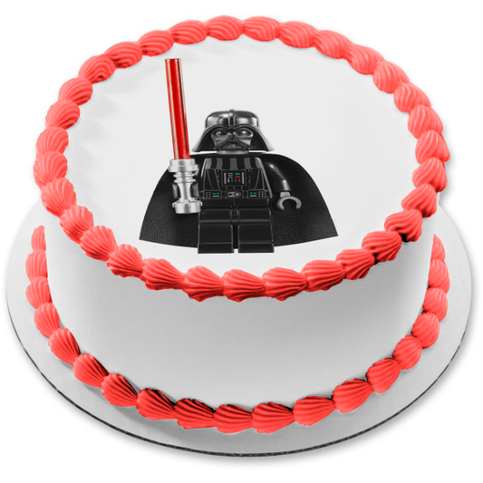 LEGO Star Wars Darth Vader Lightsaber Edible Cake Topper Image ABPID12671
