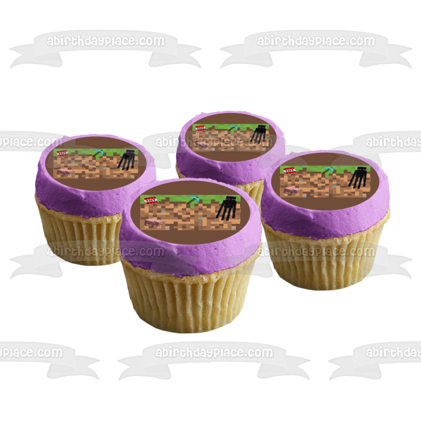 MINECRAFT Enderman - Edible Birthday Cake OR Cupcake Topper – Edible Prints  On Cake (EPoC)